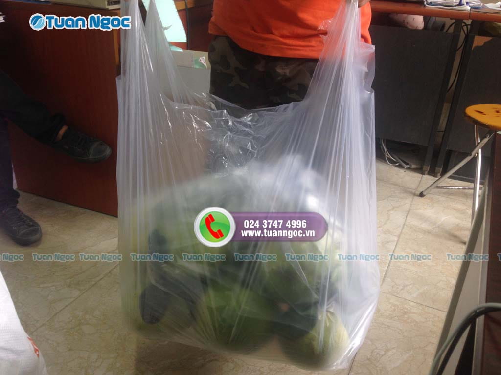 Đo độ bền kéo giãn của túi ni lông khi đựng hàng