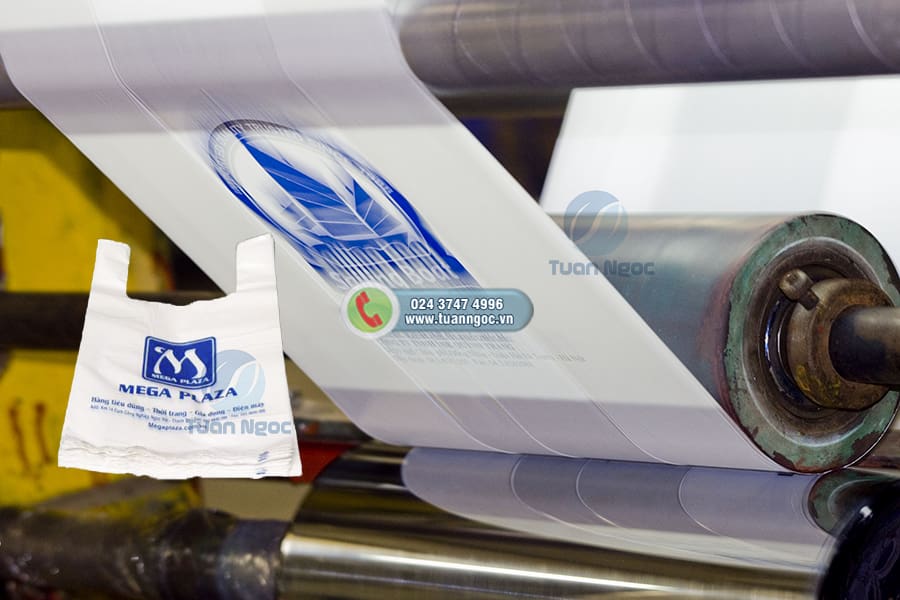 kỹ thuật in ồng đồng trên túi nilon 2 quai siêu thị