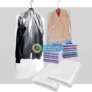 Túi nilon trong suốt bọc kín quần áo