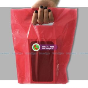 túi nilon pe đỏ size nhỏ đựng mỹ phẩm, trang sức đẹp