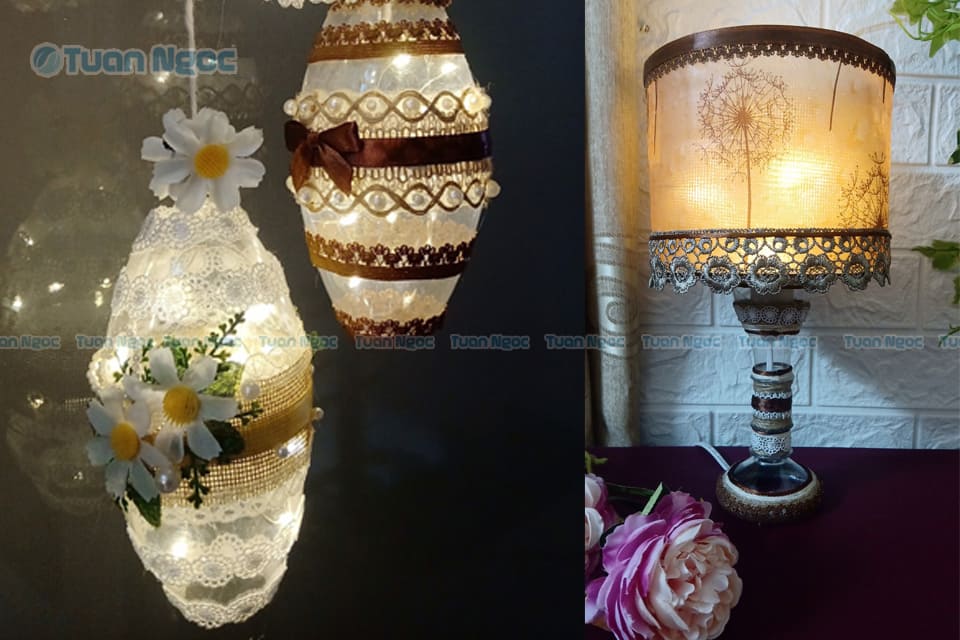 làm đèn ngủ bằng chai lọ nhựa cũ
